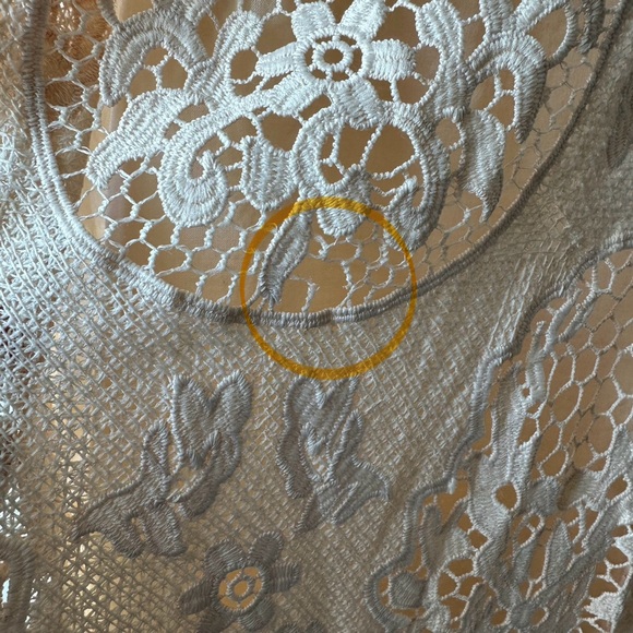 Maje // Romy Guipure Lace Cream Midi dress Size 6 Boho bridal crochet - Picture 15 of 15